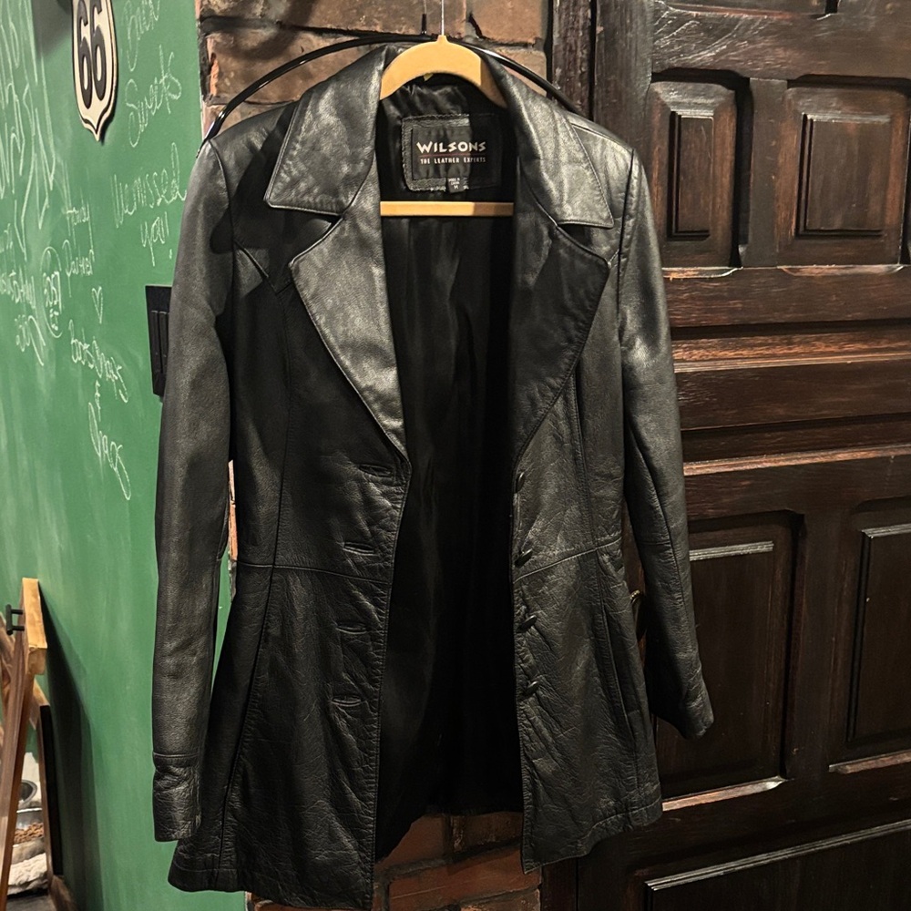 Wilson Women's Dark Leather Jacket (Blazer) vintage